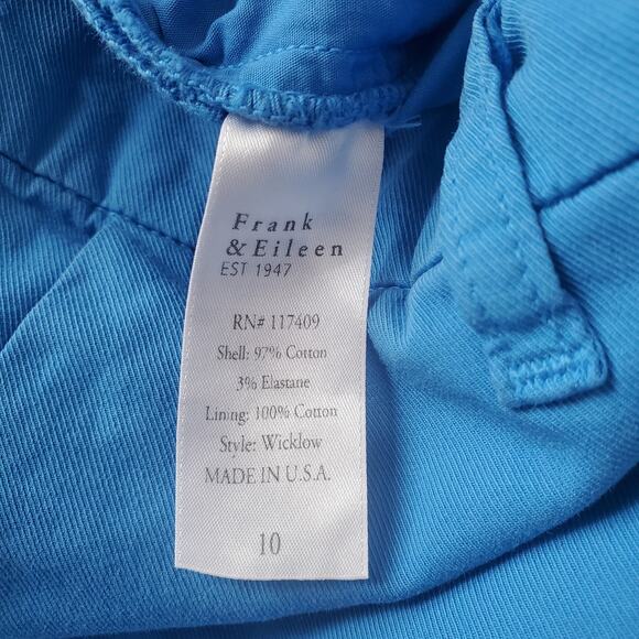 Frank & Eileen Wicklow The Italian Chino Pants Azul Blue Performance Twill 10 - Picture 8 of 9